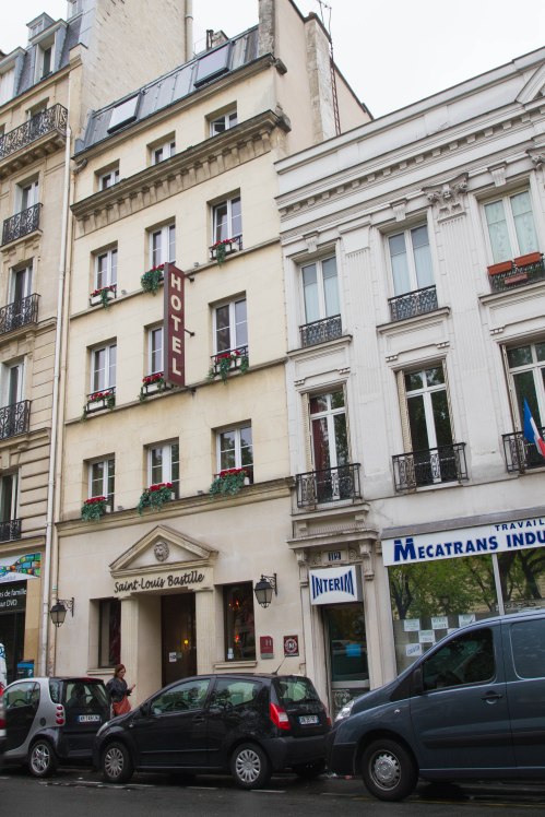 Sign Easily Missed When Walking Below It - Hotel Saint Louis Bastille